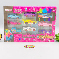 10Pcs Barbie Mini Diecast Inertial Cars Set