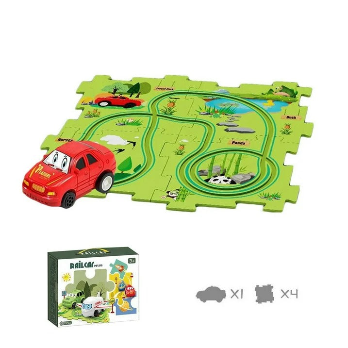 13Pcs DIY Track Electronic Car Puzzle Set
