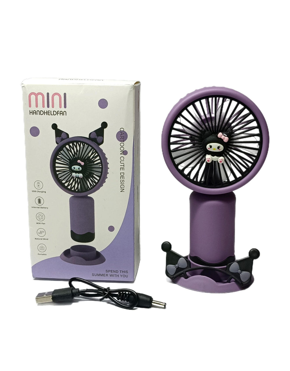 Rechargeable Kuromi Handheld Mini Fan