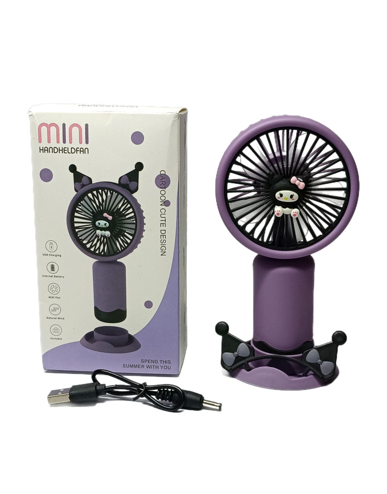 Rechargeable Kuromi Handheld Mini Fan