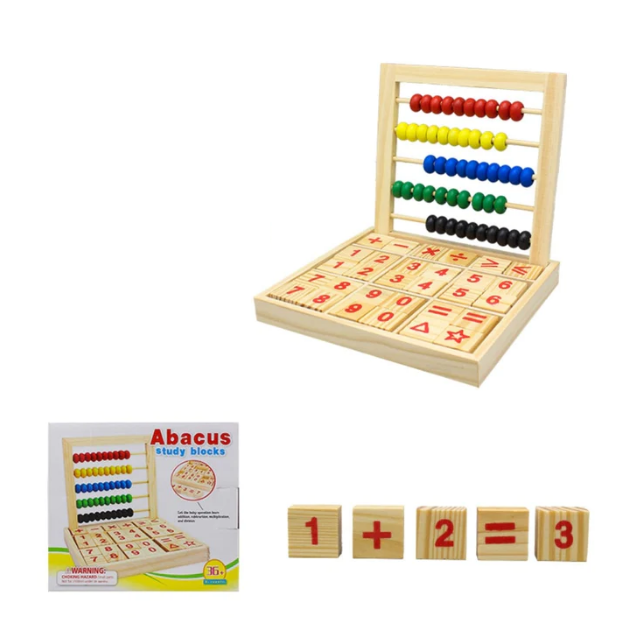 Wooden Abacus Study Calculation Blocks