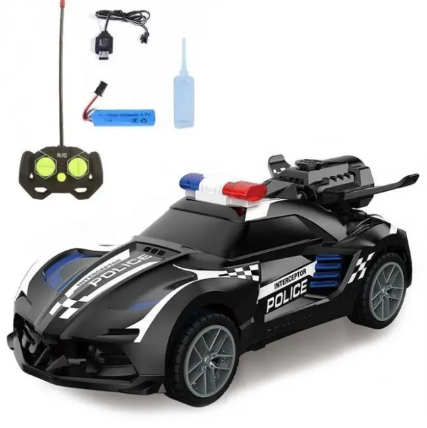 1:18 RC Police Lights & Spray Car Model