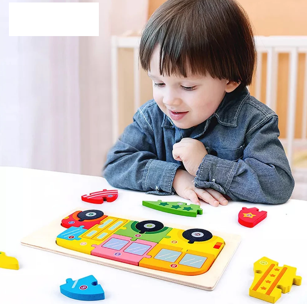 3D Wooden Shape Puzzle Board 1Pc - Assortment