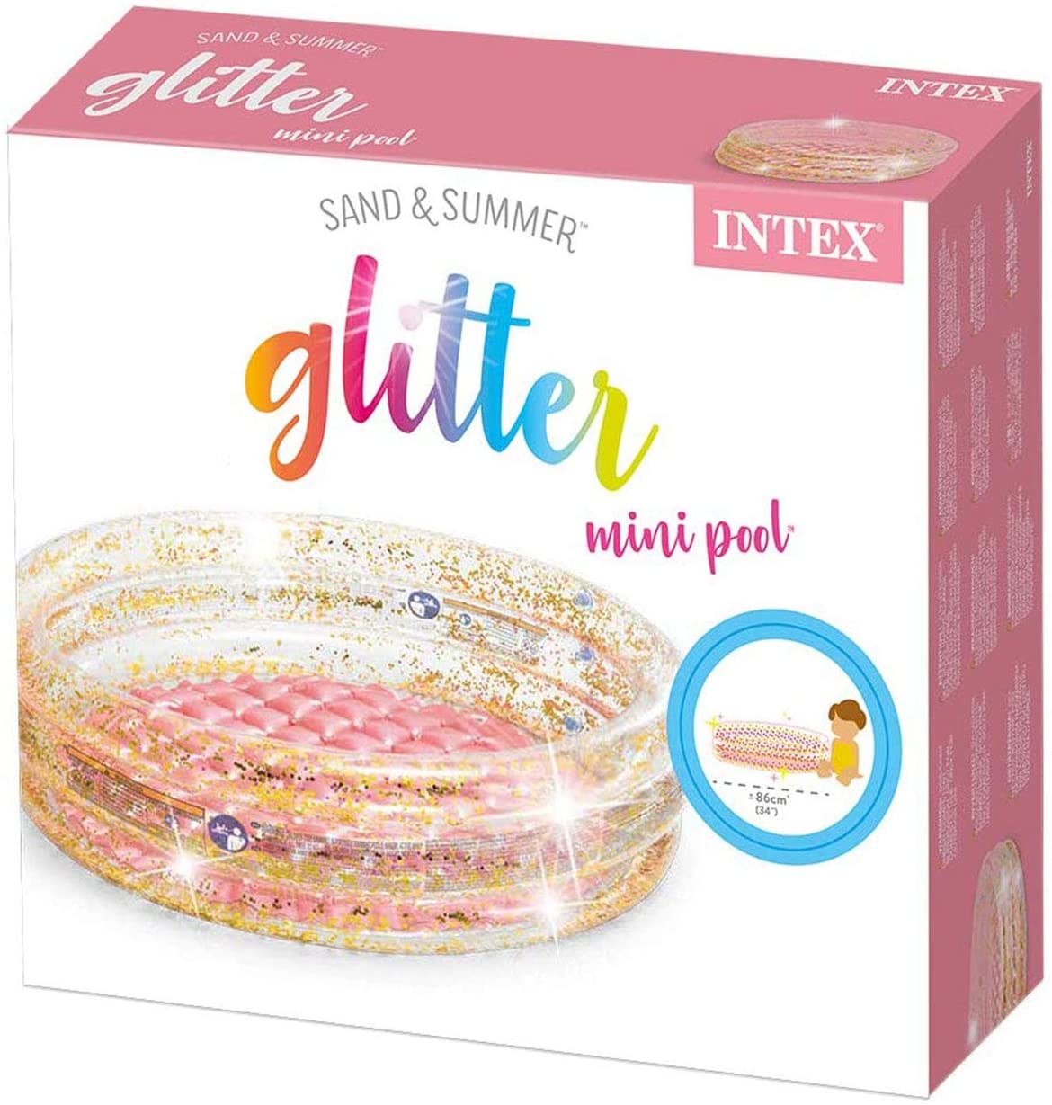 Intex Inflatable Glitter Mini Pool ‎86 x 86 x 25 cm