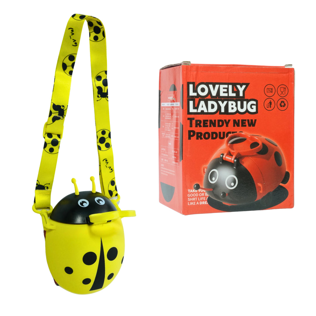 550ml Ladybug Sipper Water Bottle With Moving Wheels