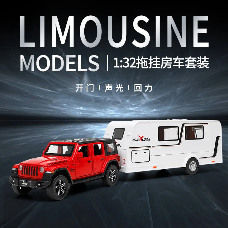1:32 Diecast Rubicon Jeep With Trailer