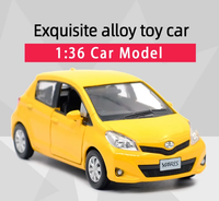 1:36 Diecast Metal Toyota Vitz Model Car - Yellow