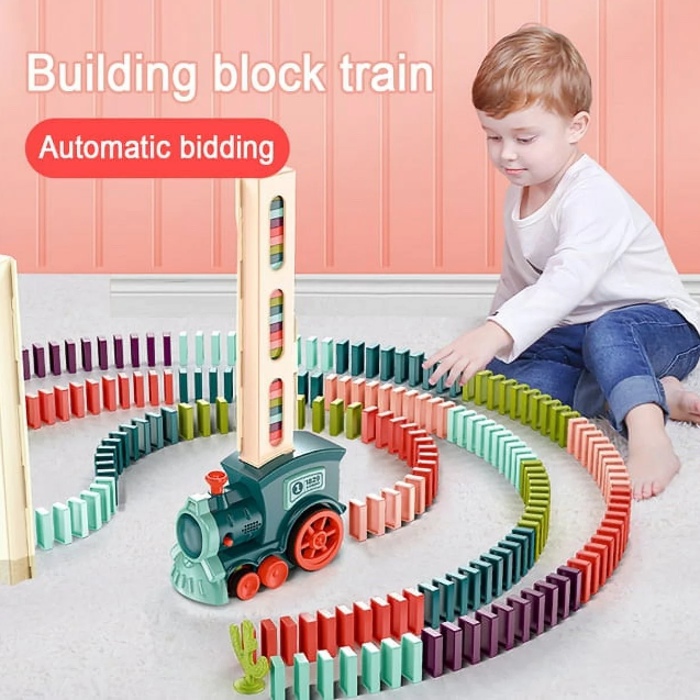 Electric Automatic Laying Domino Train With Light & Sound