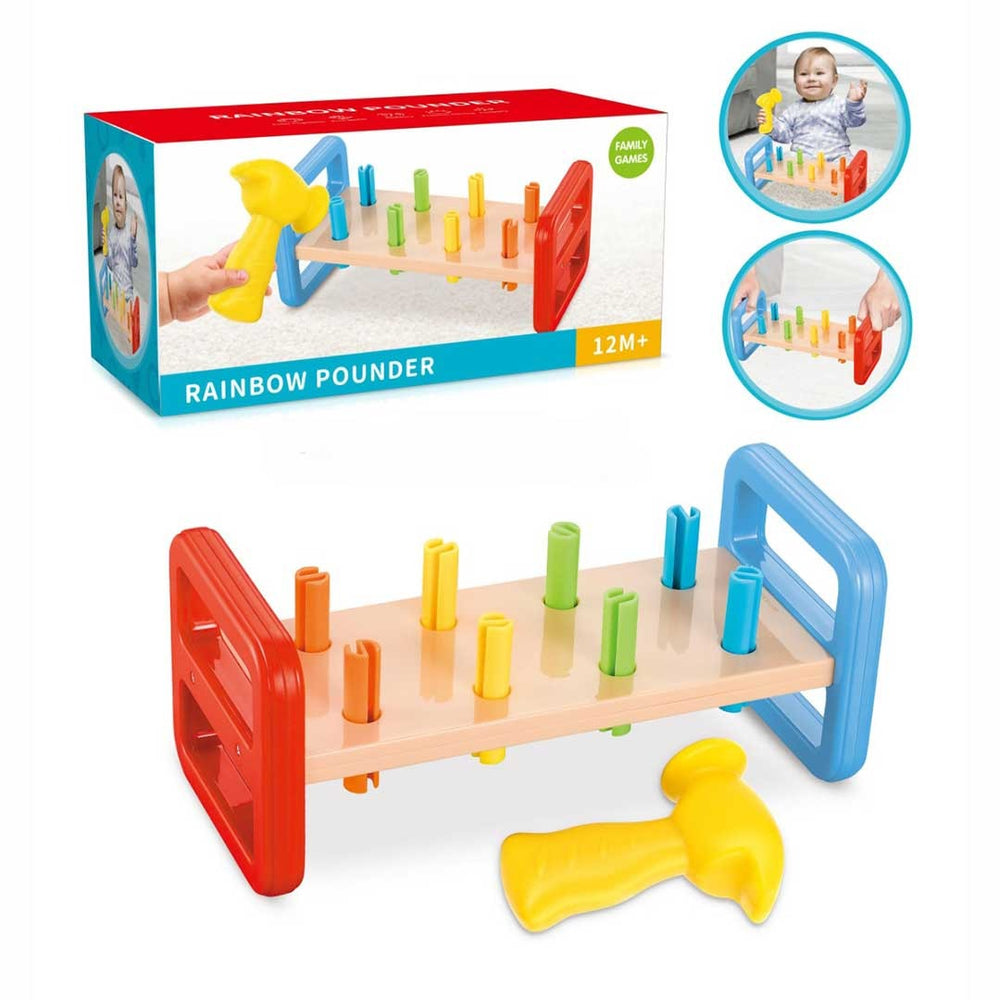 Plastic Rainbow Pounding Bench & Hammer Toy