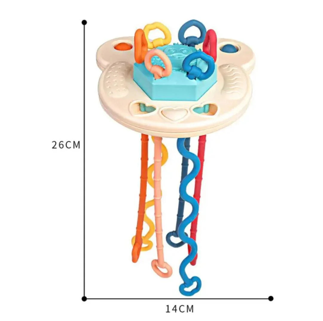 3in1 Silicon Funny Teether & Puller Toy