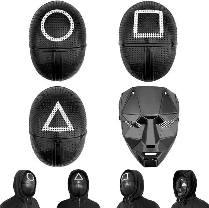 Halloween Black Boss Plastic Mask-Assortment