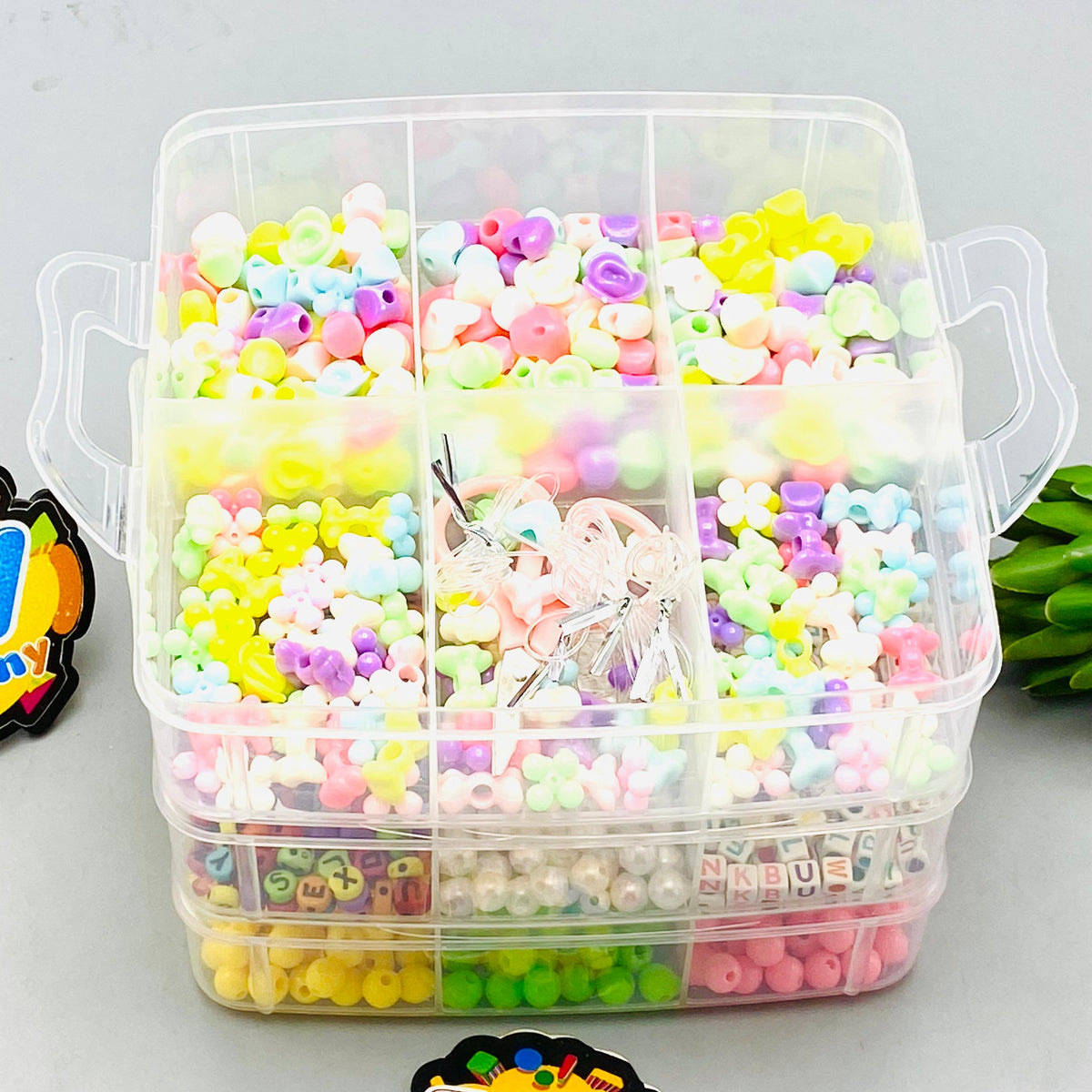 1000Pcs DIY Multi-Color Creative Beads Set With Storage Box