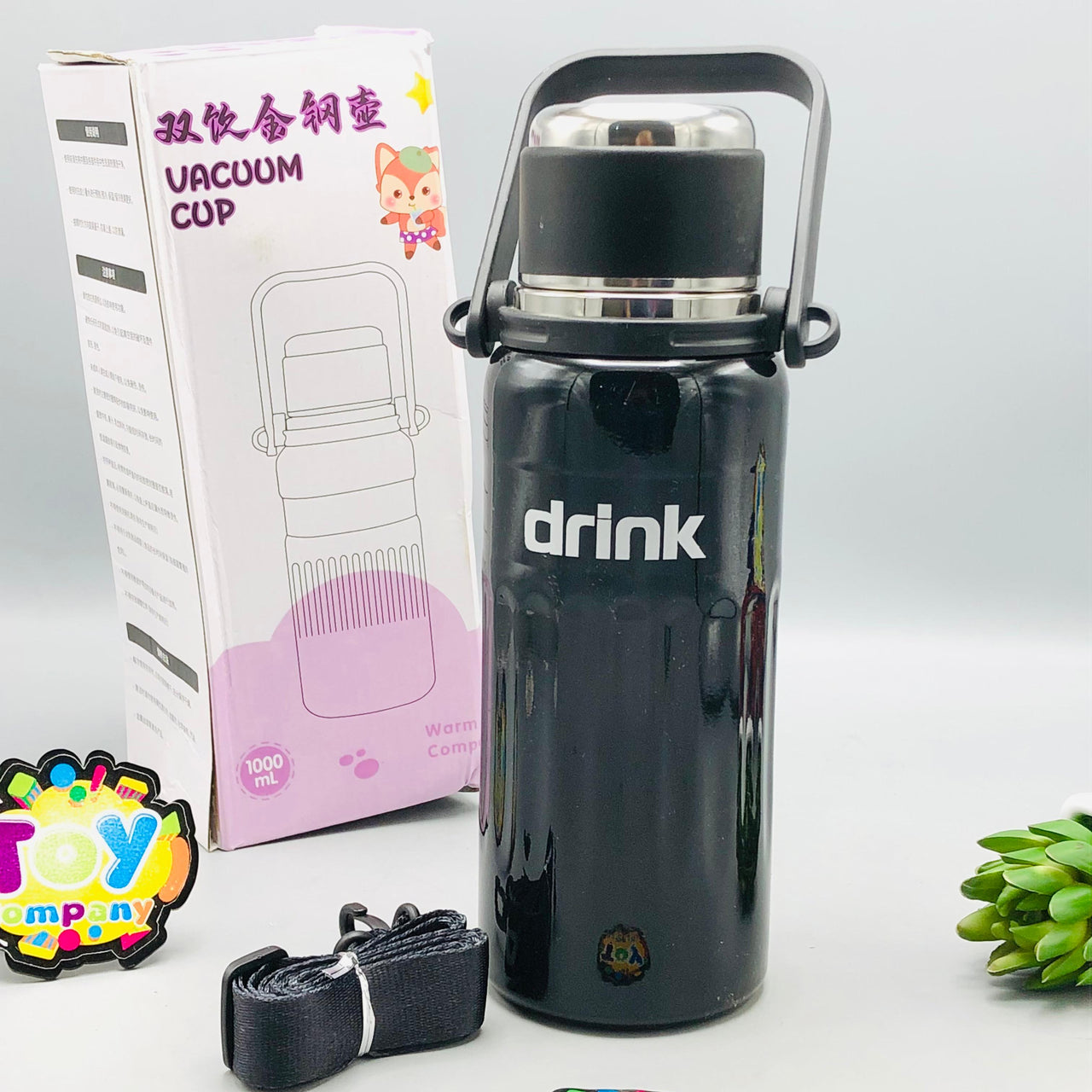 1000ml Stainless Steel Vacuum Insulated Water Bottle - Black