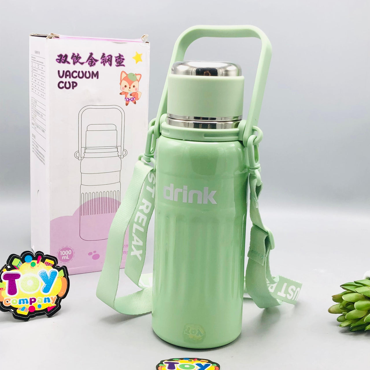1000ml Stainless Steel Vacuum Insulated Water Bottle - Green