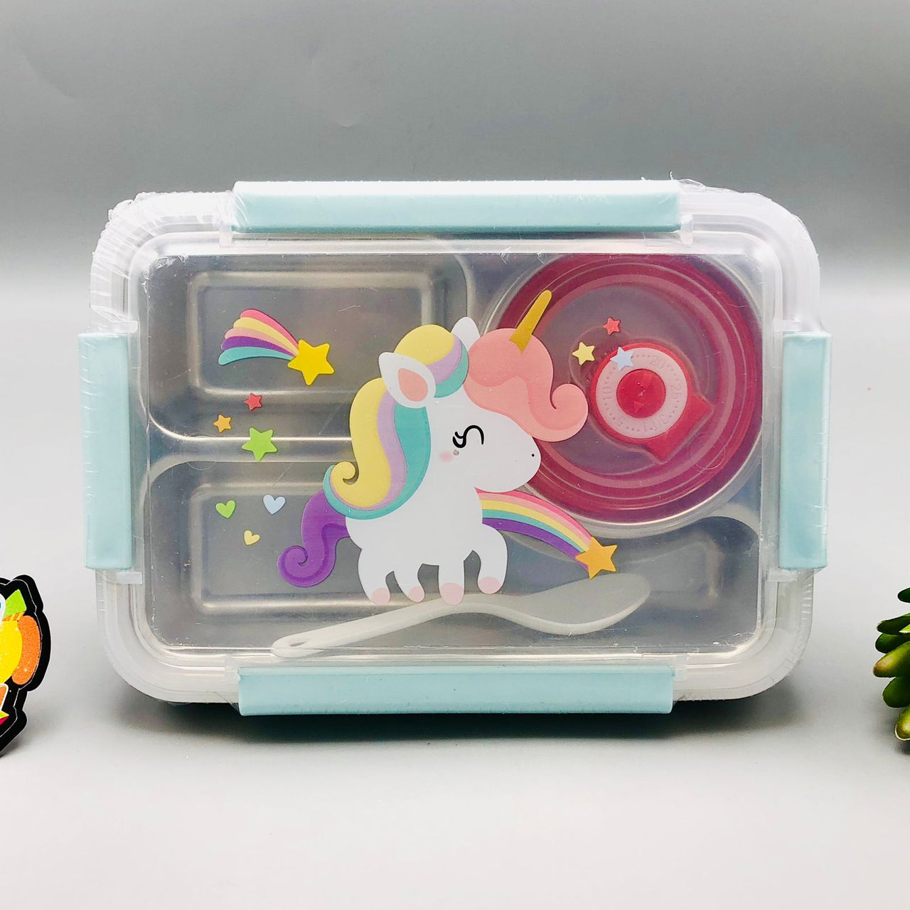 Stainless Steel Unicorn Design Kids Lunch Box