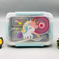 Stainless Steel Unicorn Design Kids Lunch Box