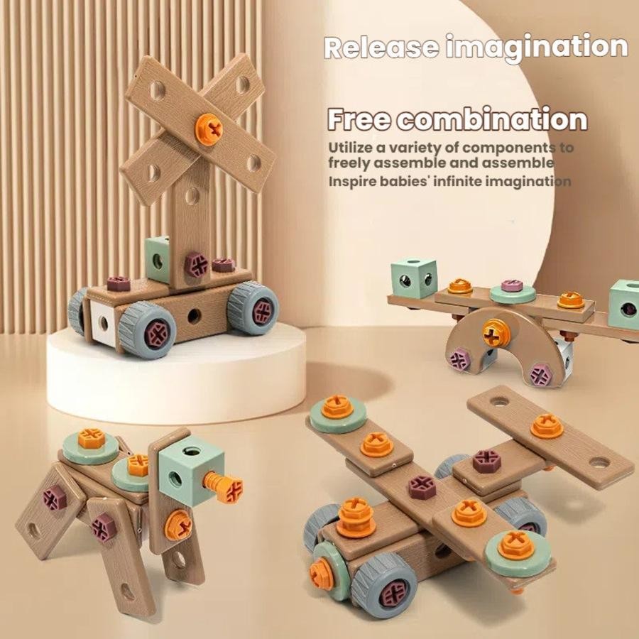 168Pcs DIY Kids Building Blocks Tools Briefcase