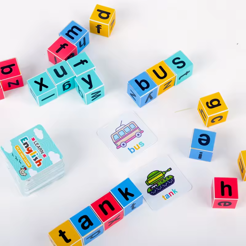101Pcs Montessori Word Spelling Mini Blocks Set With Bell