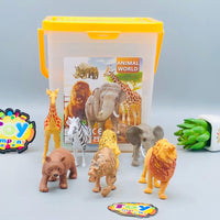 23Pcs Kids Wild Animal World Toy With Storage Box