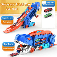 2in1 Foldable Dinosaur Truck With 2Pcs Cars