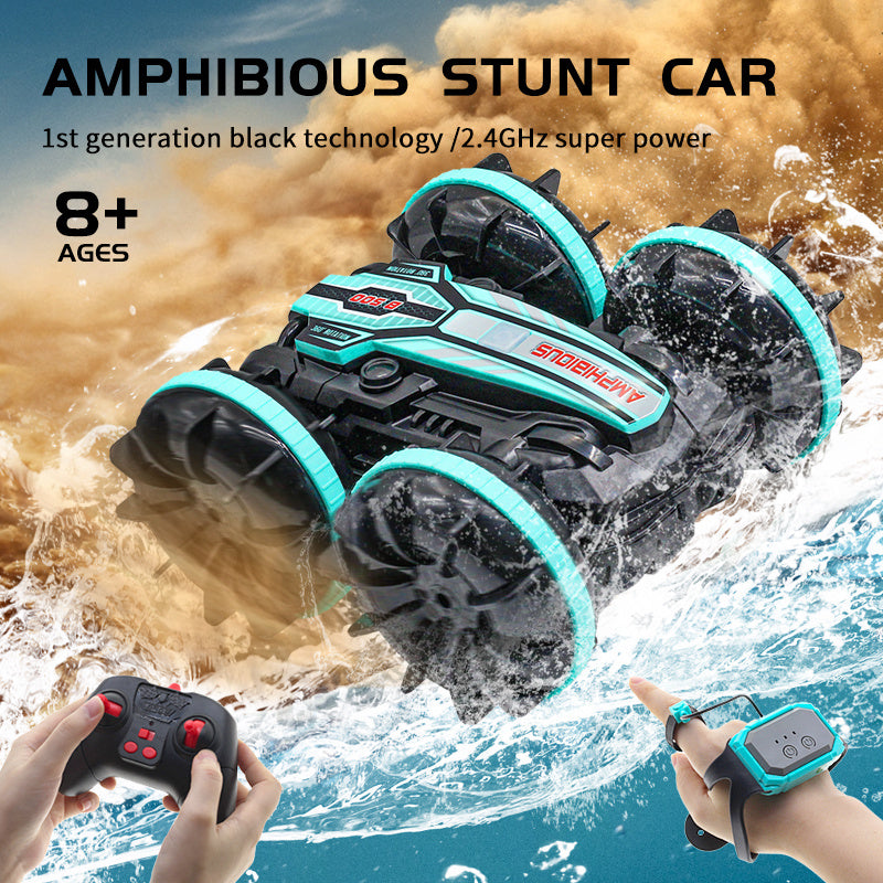 Amphibious 360° Double-Sided Rotation Stunt RC Car