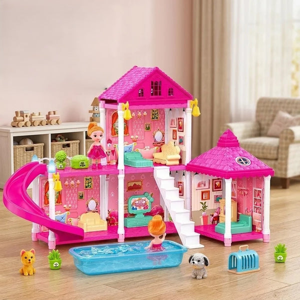 106Pcs DIY Girls Castle Doll House