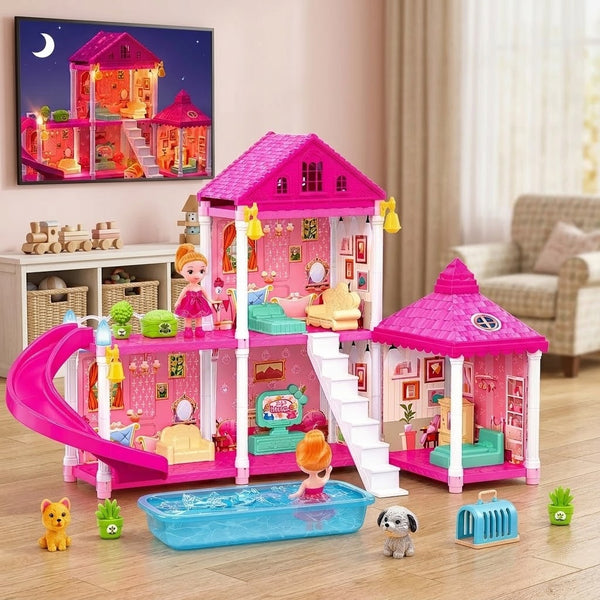106Pcs DIY Girls Castle Dolls House