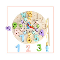 Educational Wooden Fishing Clock
