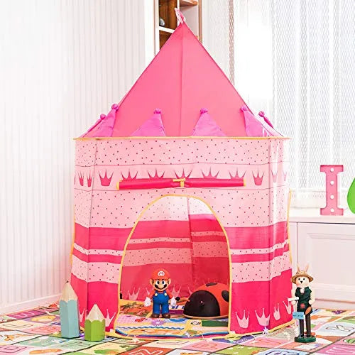 Portable Cubby Tent House For Kids - Pink