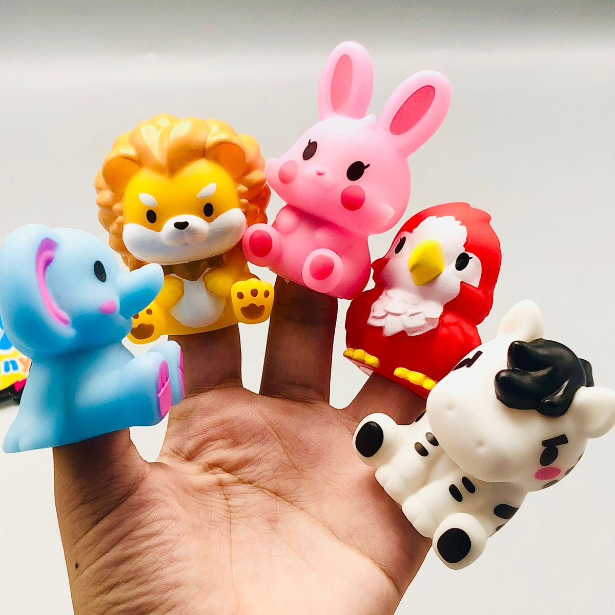 5Pcs Soft Silicon Animal Finger Puppet - Assortment