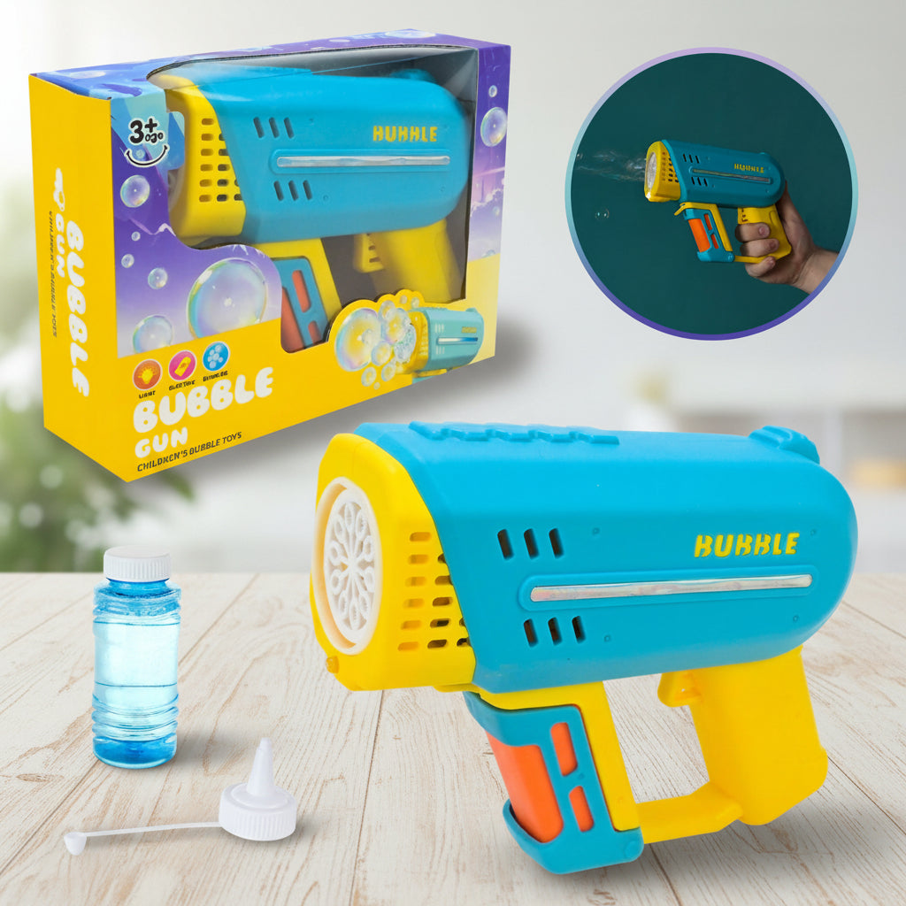 10Holes Electric Colorful Bubble Gun With Light