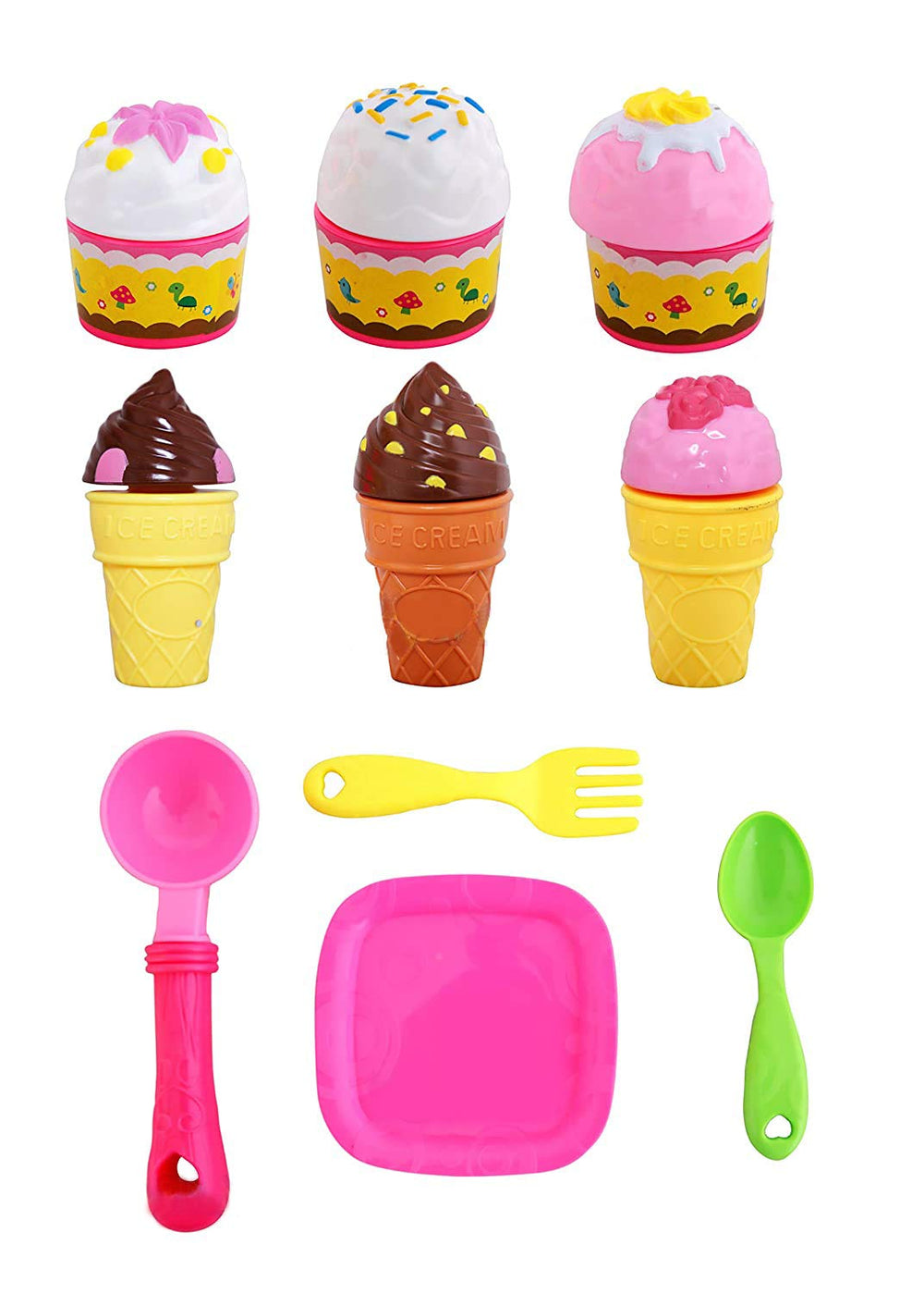10Pcs Kids Pretend Play Ice Cream Set