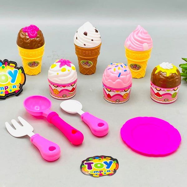 10Pcs Kids Pretend Play Ice Cream Set