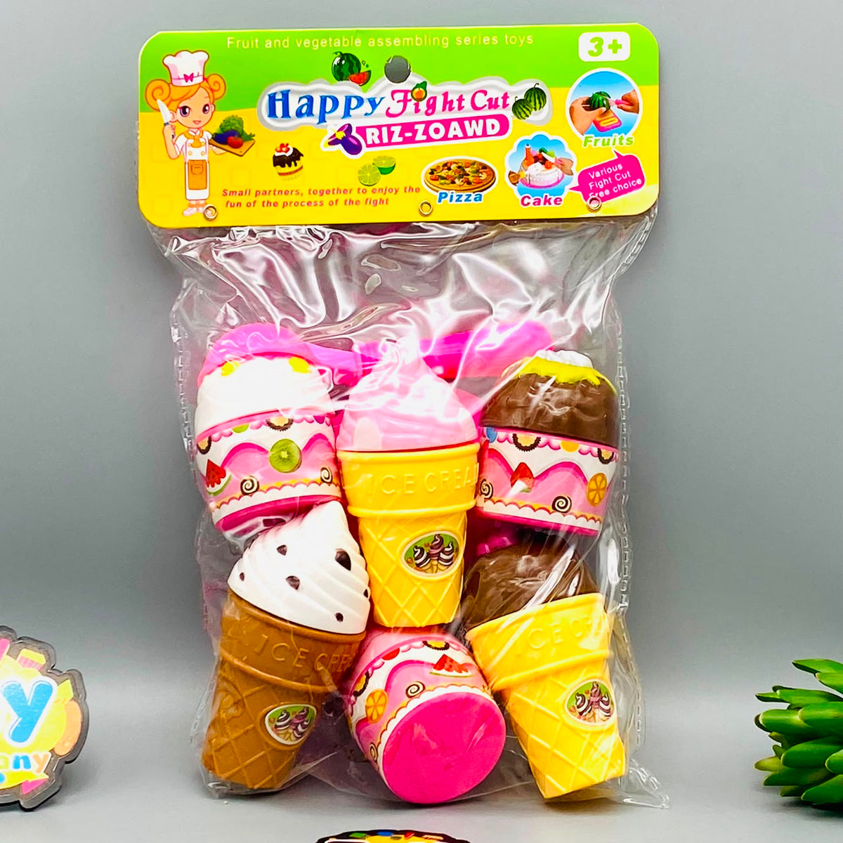 10Pcs Kids Pretend Play Ice Cream Set