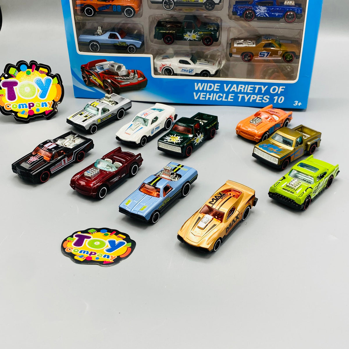 10Pcs Mini Diecast Heat Wave Inertial Cars Set