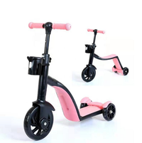 2in1 Kids Scooter & Convertible Tricycle - Pink