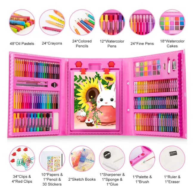 208Pcs Premium Unicorn Kids Super Mega Art Set
