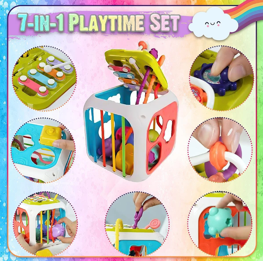 7in1 Montessori Shape Sorting Cube Toy