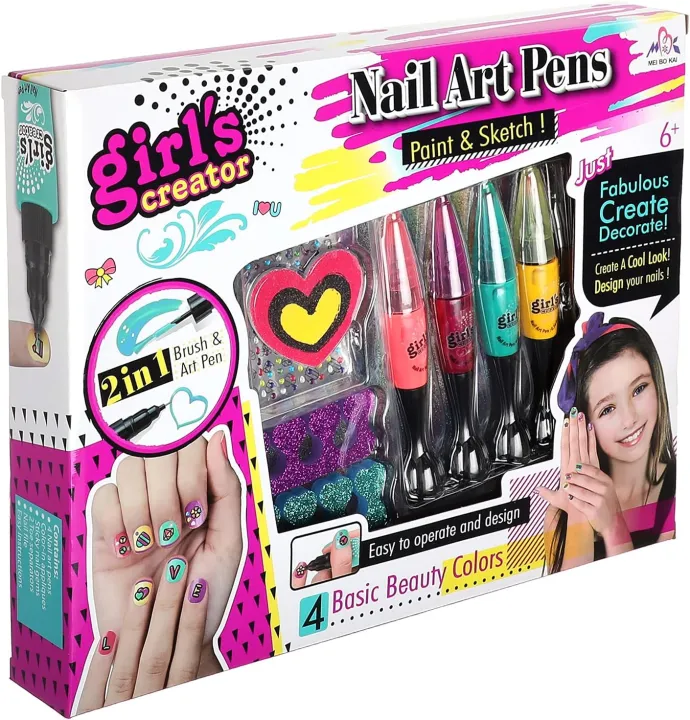 8Pcs Girls Realistic Nail Art Kit