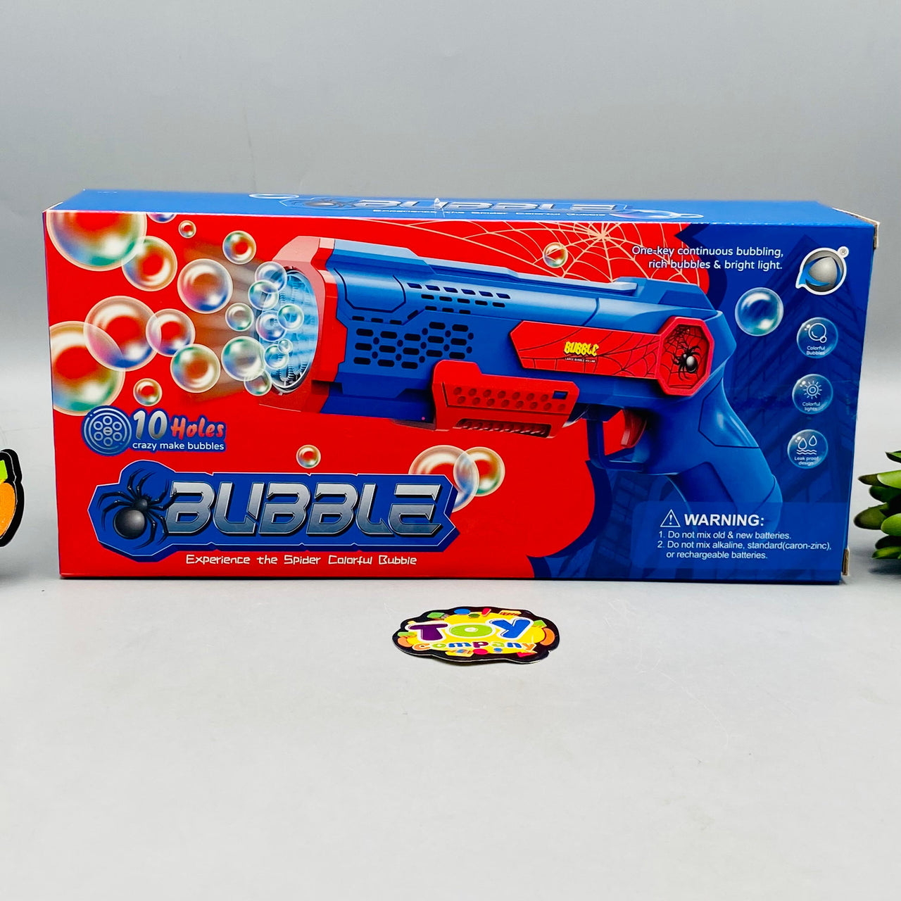 10 Holes Battery Operated Spider Colorful Bubble Gun