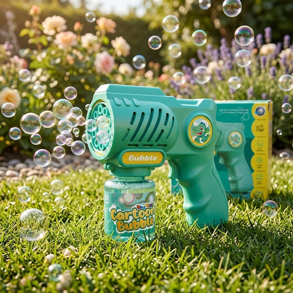 10 Holes Cute Dinosaur Colorful Bubble Gun