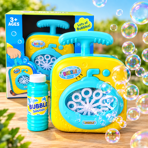 10 Holes Suitcase Colorful Bubble Machine