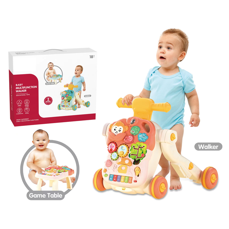 2in1 Baby Musical Walker & Activity Table - Red