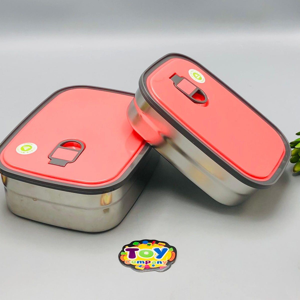 1.1L Stainless Steel Dual Lunch Box - Pink