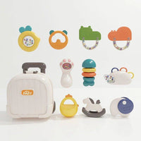 10Pcs Baby Rattles & Teether Set With Storage Suitcase