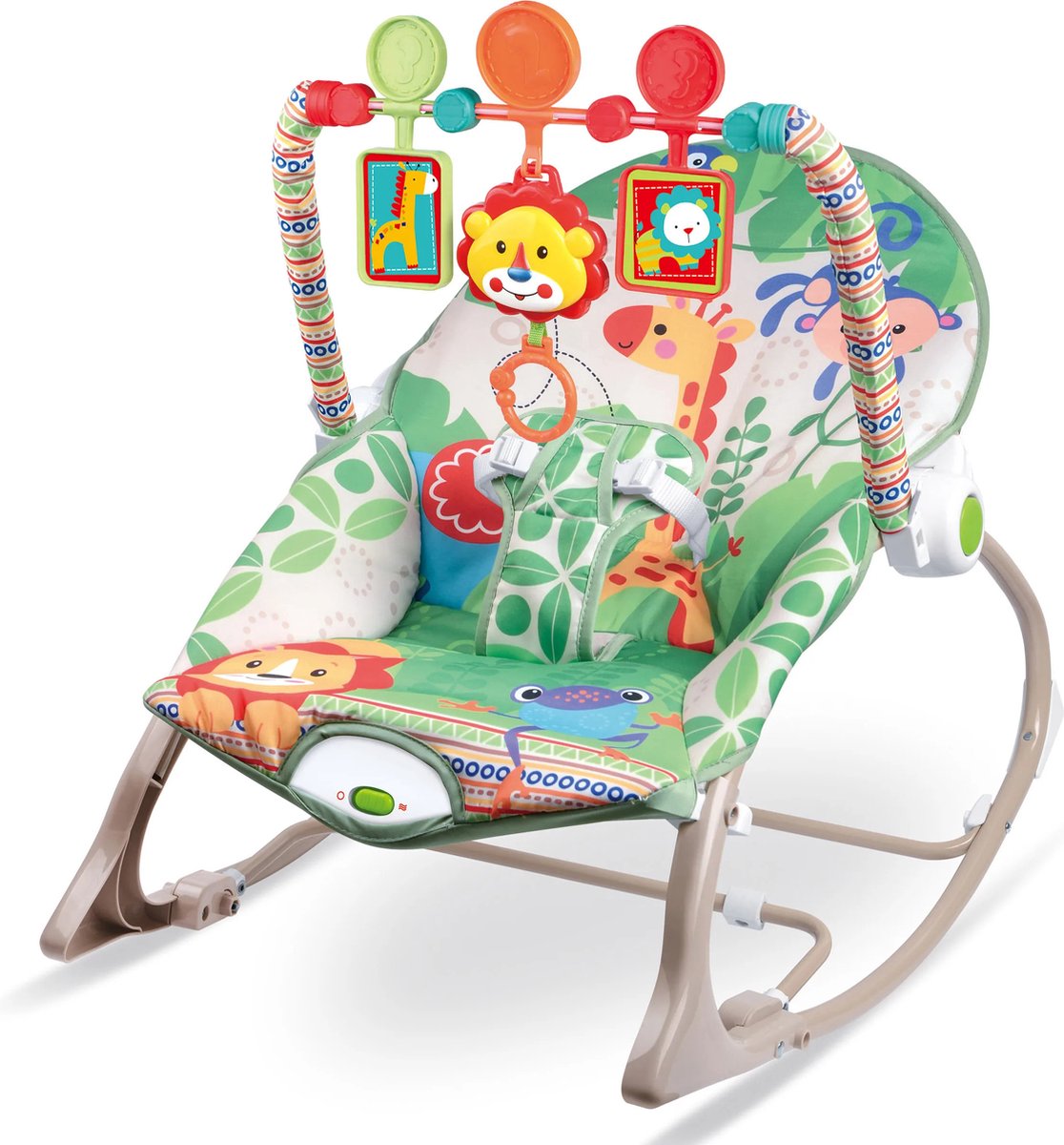 Musical Infant To Toddler Animal Design Rocker - Green