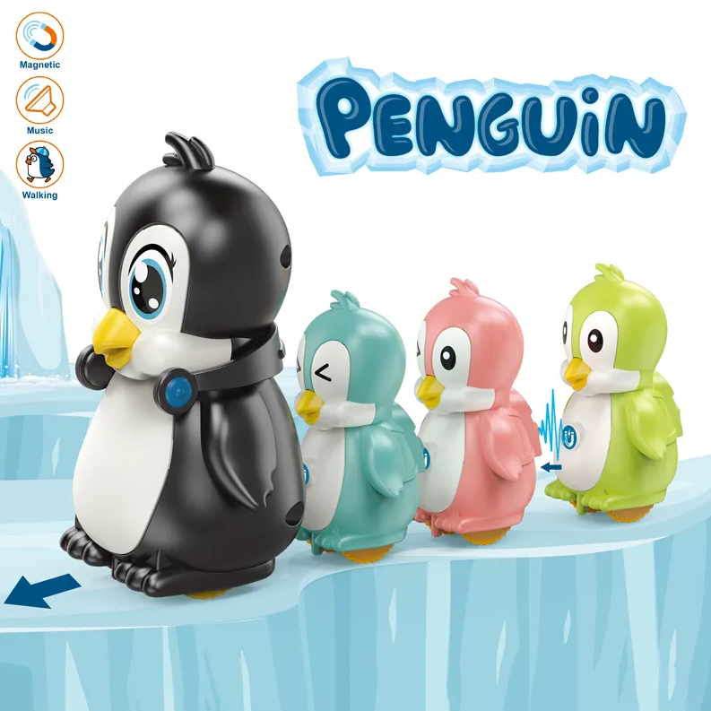 Walking Musical Magnetic Adsorption Link Penguin Toy