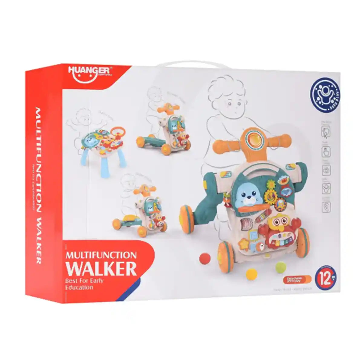 4in1 Multi-functional Baby Musical Walker - Green