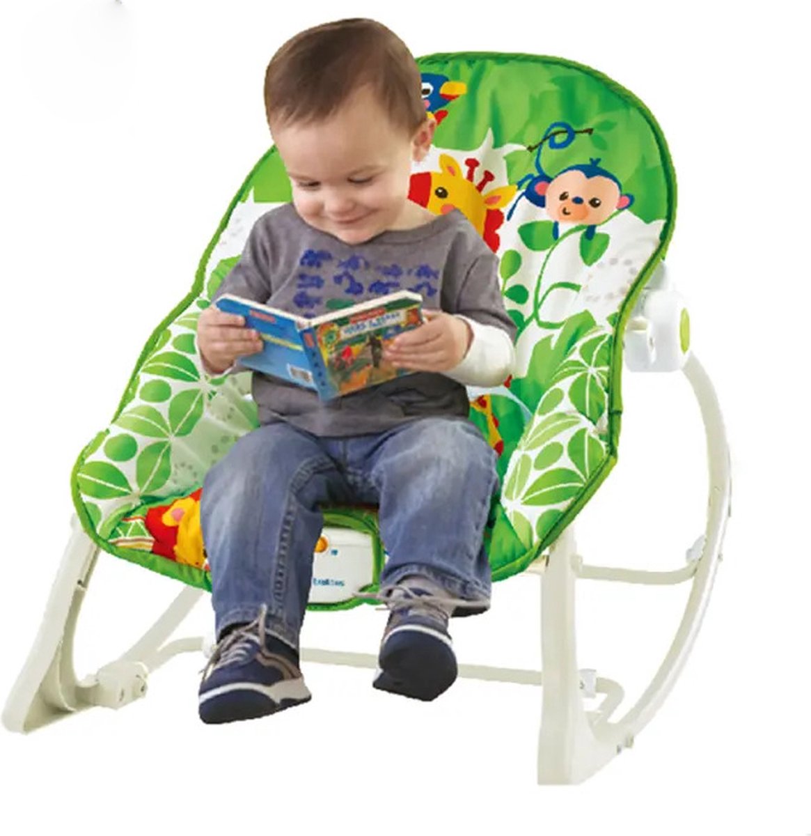 Musical Infant To Toddler Animal Design Rocker - Green