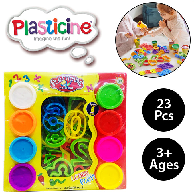 Plasticine Dough Set of 8 Cans with Numbers